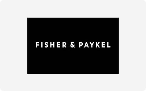 Logo of Fisher & Paykel, an international appliance client supported by Meituo's metal components.