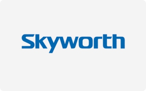Logo of Skyworth, a major electronics client supported by Meituo's metal components.