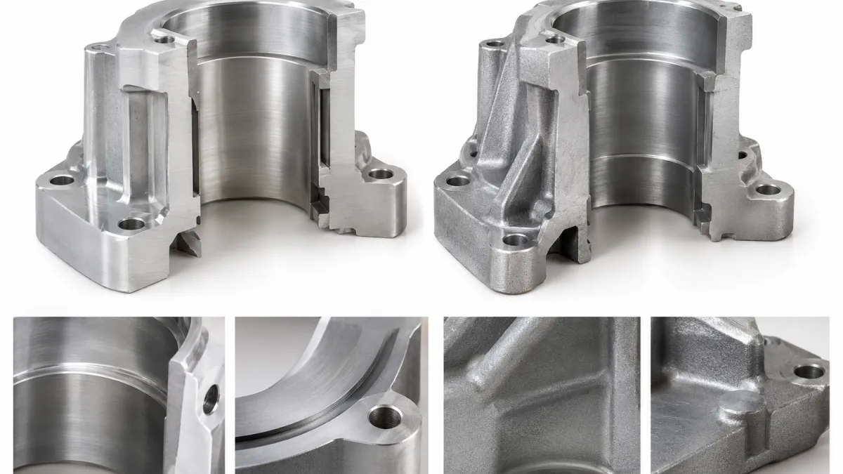 CNC machined aluminum housing converted to a die cast design