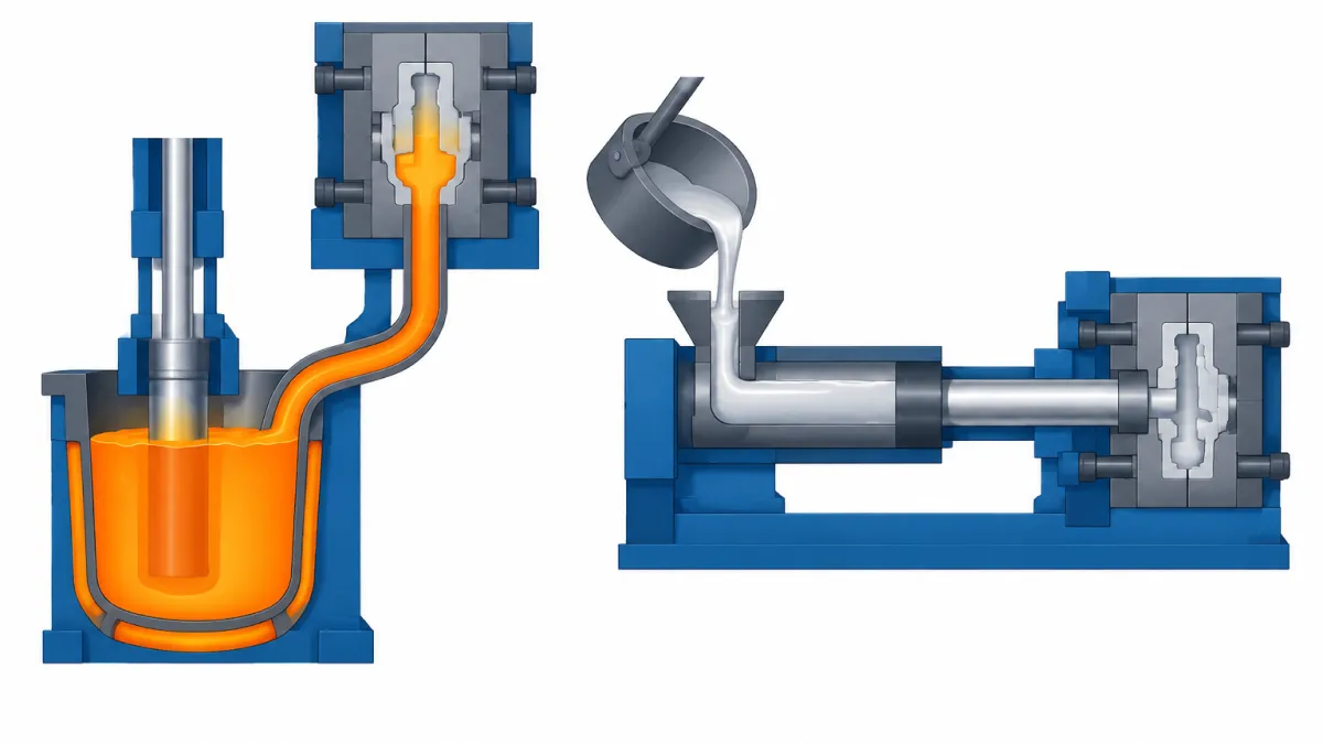 Hot chamber vs cold chamber die casting machine structure comparison